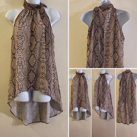 Sweet Pea Snakeskin Print High-Low Top - Picture 6 of 6